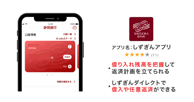 静岡銀行カードローン SELECAのしずぎんアプリ